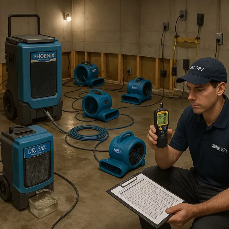 Structural Drying and Dehumidification process in Round Rock, TX